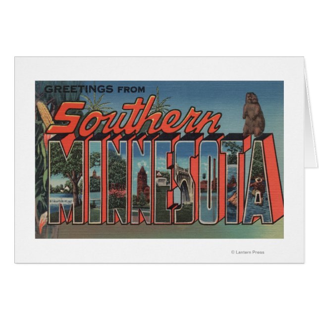 Minnesota (södra) - Stora Brev-scenarierna Hälsningskort (Framsidan Horizontal)