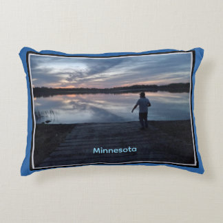 Minnesota sommar solnedgång accentkudde prydnadskudde