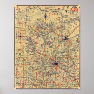 Minnesota standard karta poster