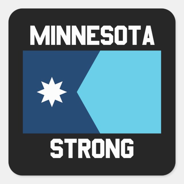 Minnesota Stark Fyrkantig Klistermärke (Framsida)