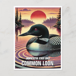 Minnesota State Bird Common Loon Vykort