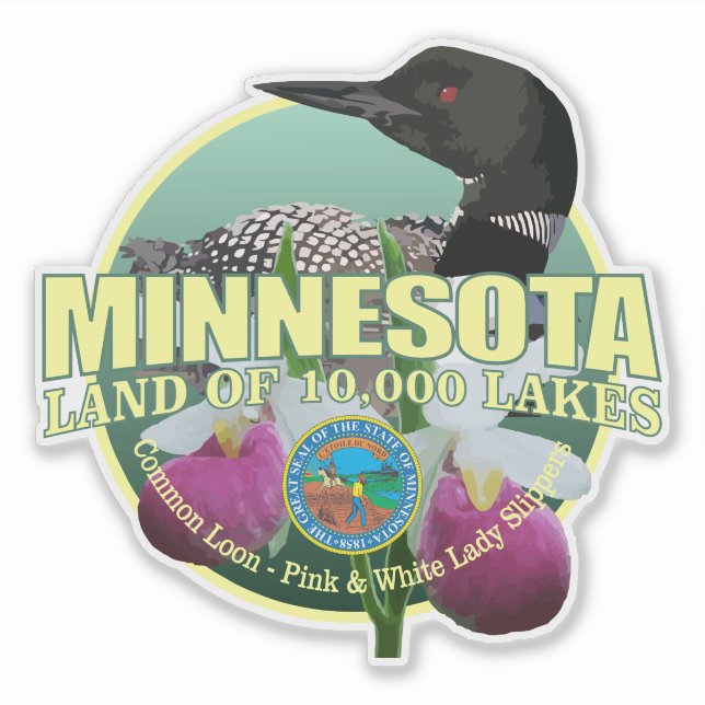Minnesota State Bird & Flower Klistermärken (Framsida)