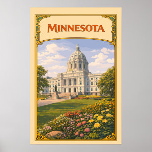 Minnesota State Capitol Vintage Affisch