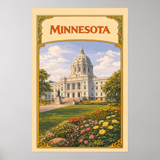 Minnesota State Capitol Vintage Affisch (Framsidan)