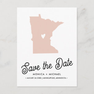 MINNESOTA State Destination Wedding ANY FÄRG Meddelande Vykort
