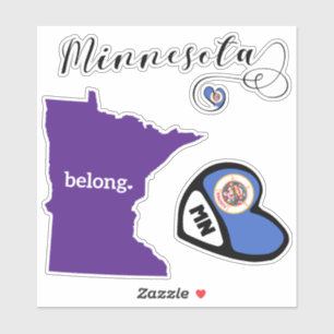 Minnesota State, Lakan of Die cut Stickers Klistermärken
