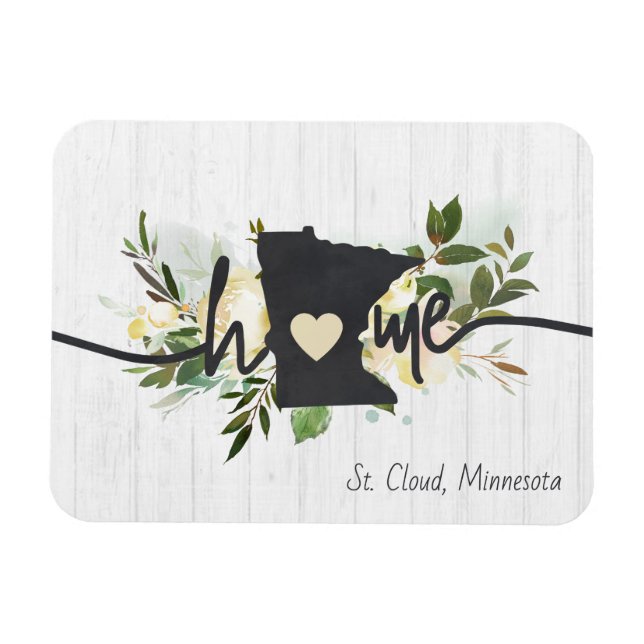 Minnesota State-Personlig - din hemstad, Rustic Magnet (Horisontell)