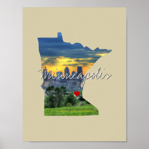 Minnesota State Photo infoga och namn Poster