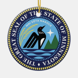 Minnesota State Seal 2024 Julgransprydnad Keramik