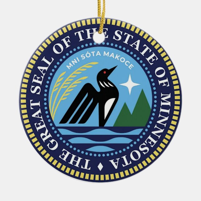 Minnesota State Seal 2024 Julgransprydnad Keramik (Framsidan)
