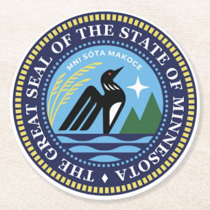 Minnesota State Seal 2024 Underlägg Papper Rund