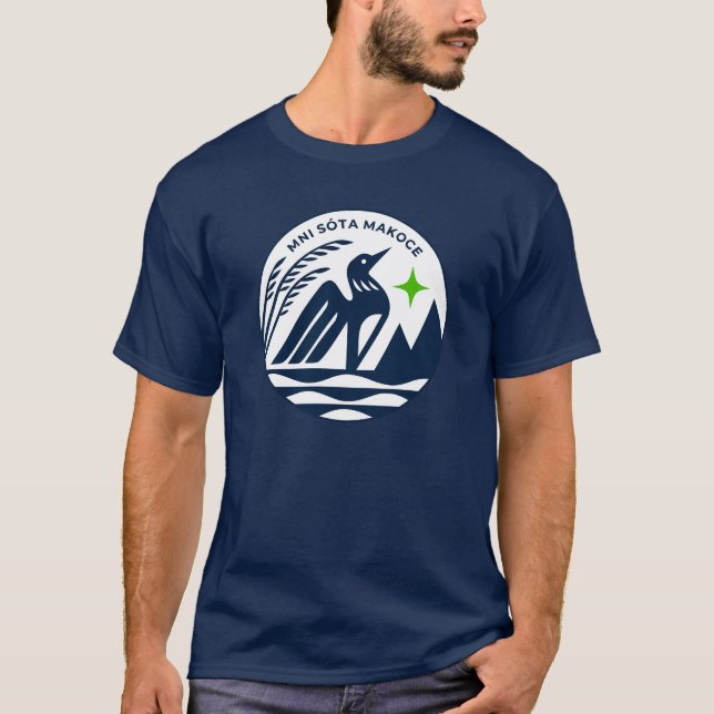 Minnesota State Seal in Timberwolves Färg T Shirt (Framsida)