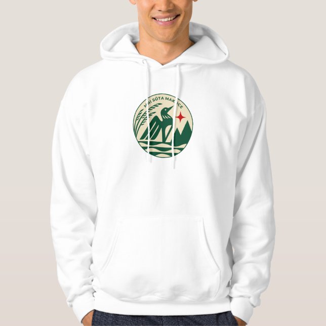 Minnesota State Seal in Vild Färg Hoodie (Framsida)