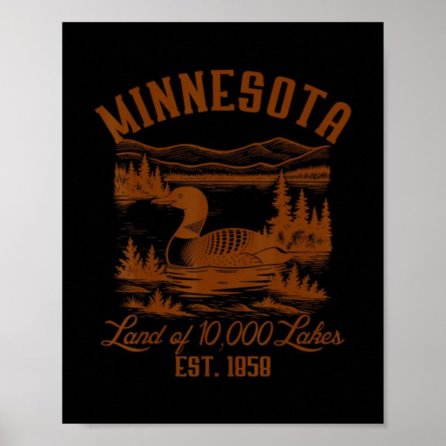 Minnesota State Travel Minnesota Common Loon Souve Poster (Framsidan)