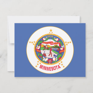 Minnesota Statens Flagga Land av 10000 sjöar sigil Vykort