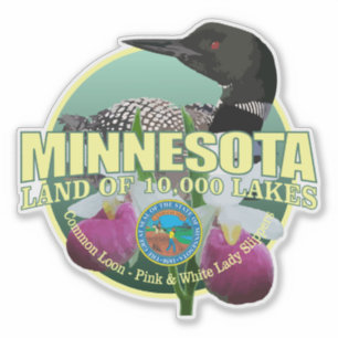 Minnesota statlig fågel & blomma klistermärken