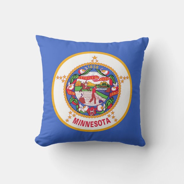 Minnesota Statlig flagga American MoJo Pillow Kudde (Framsida)