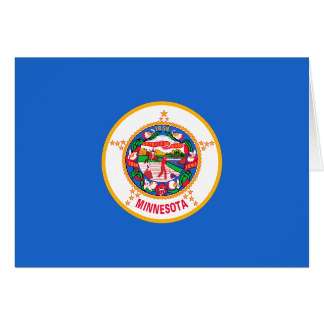 Minnesota Statlig flagga Design Hälsningskort (Framsidan Horizontal)