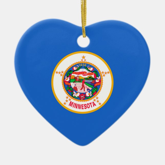Minnesota Statlig flagga Design Julgransprydnad Keramik (Framsidan)