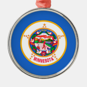 Minnesota Statlig flagga Design Julgransprydnad Metall