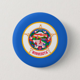 Minnesota Statlig flagga Design Knapp
