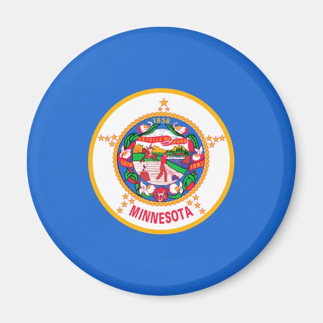 Minnesota Statlig flagga Design Magnet (Framsidan)