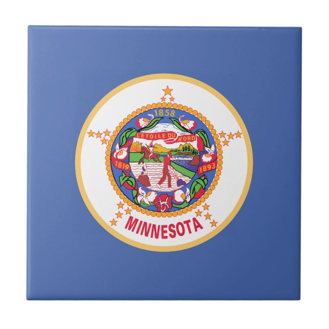 Minnesota Statlig flagga Kakelplatta (Framsidan)