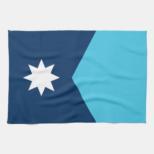 Minnesota Statlig flagga Kitchen Towel Kökshandduk (Horisontell)