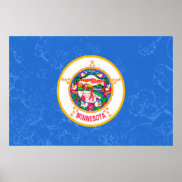 Minnesota Statlig flagga poppart Poster