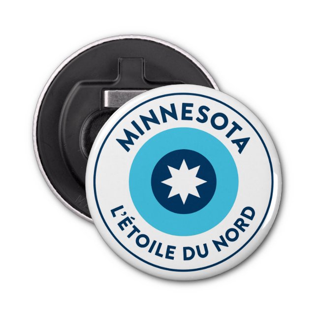Minnesota Statlig flagga Roundel Flasköppnare (Framsidan)