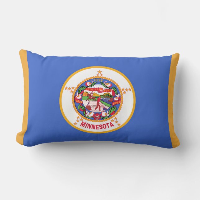 Minnesota Statlig flagga Skriv ut Patriotic Lumbarkudde (Framsida)