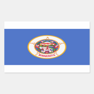 Minnesota Statlig flagga Sticker Rektangulärt Klistermärke