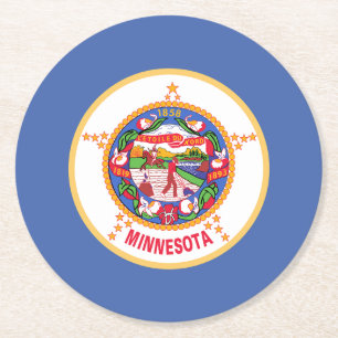 Minnesota Statlig flagga Underlägg Papper Rund