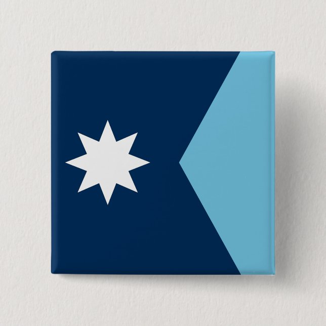 Minnesota Statlig flagga USA Knapp (Framsida)