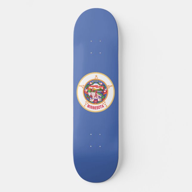 Minnesota statsflagga mini skateboard bräda 18,5 cm (Framsida)