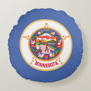 Minnesota statsflagga rund kudde