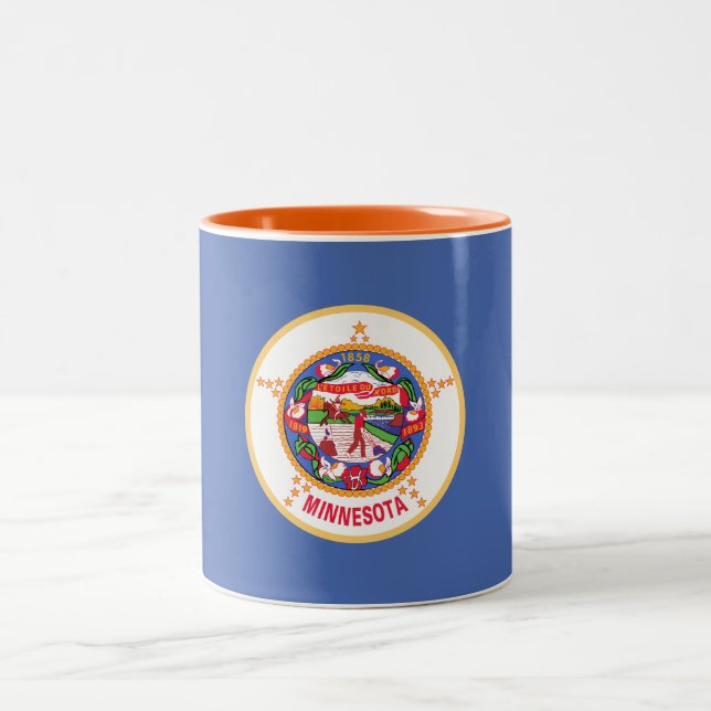 Minnesota statsflagga Två-Tonad mugg (Center)
