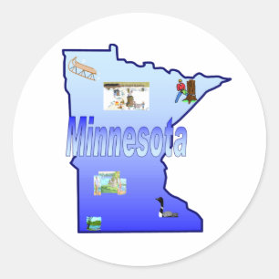Minnesota Sticker Runt Klistermärke