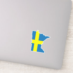 Minnesota Swedish Flagga Sticker Klistermärken