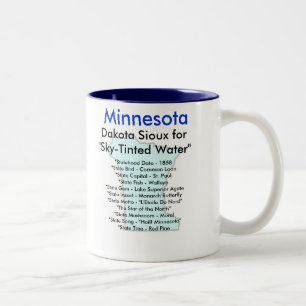 Minnesota symboler & karta Två-Tonad mugg