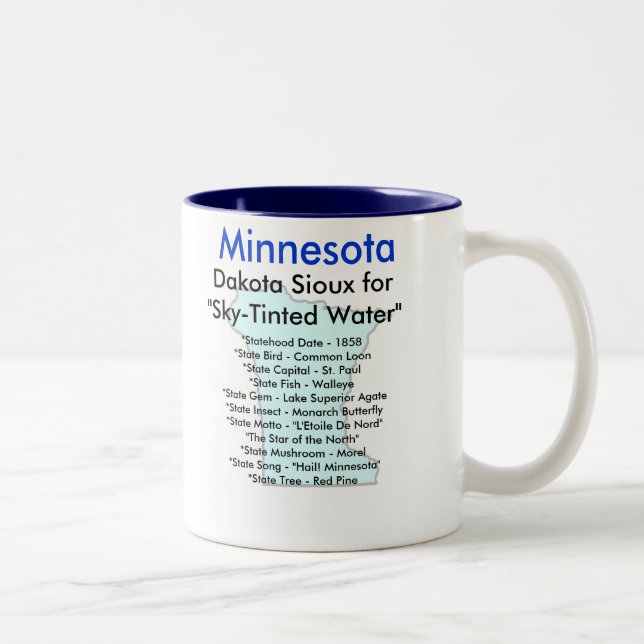 Minnesota symboler & karta Två-Tonad mugg (Höger)