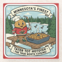 Minnesota Tater Tot Hotdish Retro Maskot Coaster