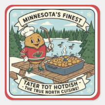 Minnesota Tater Tot Hotdish Retro Maskot Klistermä