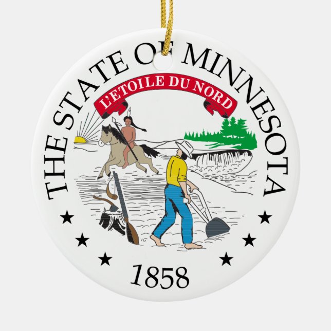 Minnesota-tecken Julgransprydnad Keramik (Framsidan)