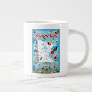Minnesota Tecknad Karta Jumbo Mugg