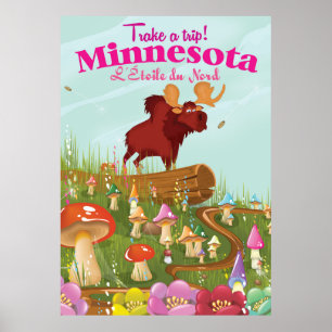 Minnesota-Tecknadens reseaffisch Poster