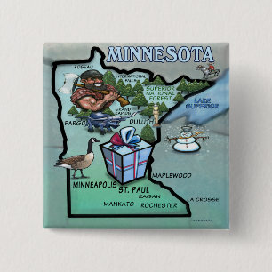 Minnesota tecknadkarta knapp