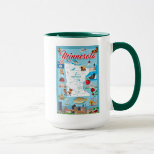 Minnesota tecknadkarta mugg