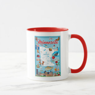 Minnesota tecknadkarta mugg