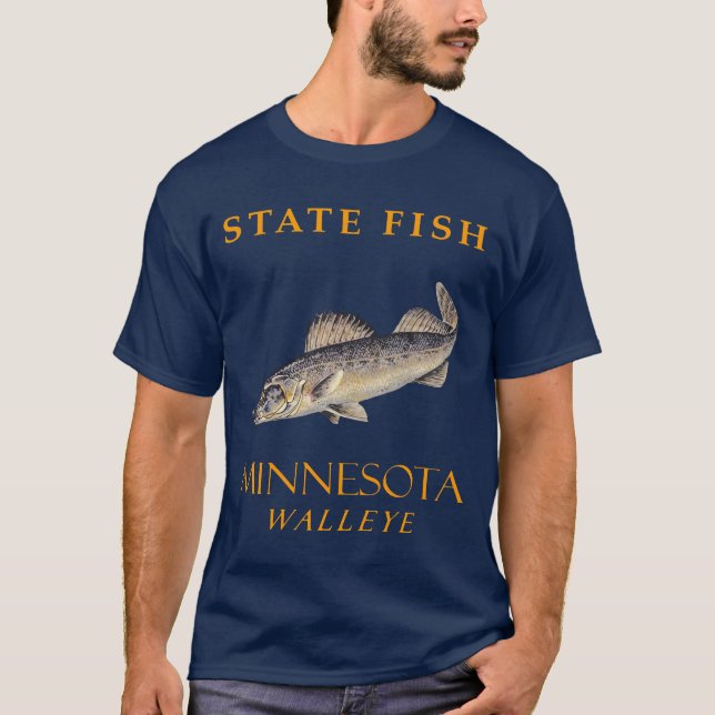 Minnesota Territory Fish the Walleye T Shirt (Framsida)